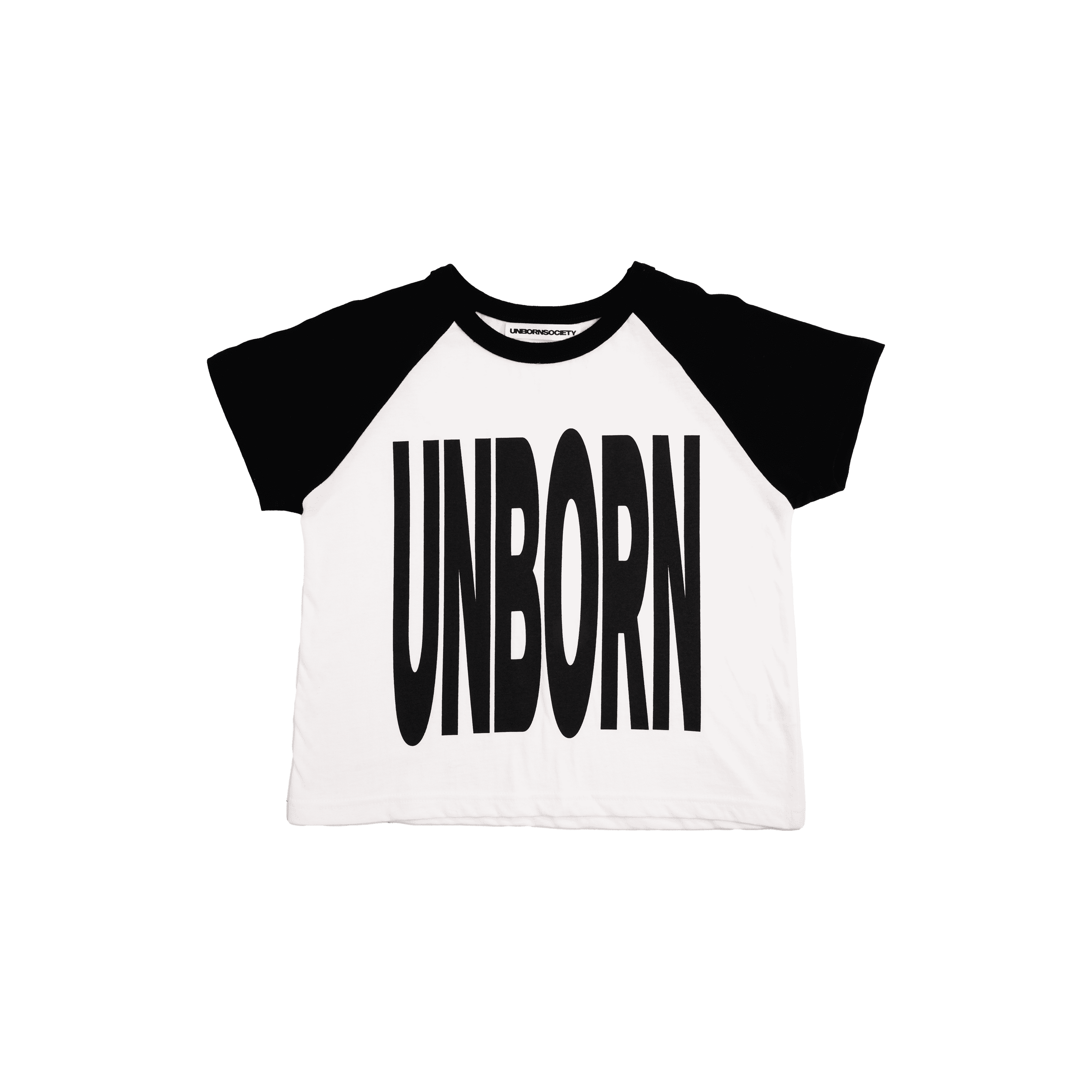UNBORN LOGO RAGLAN BABY TEE (Black/White)