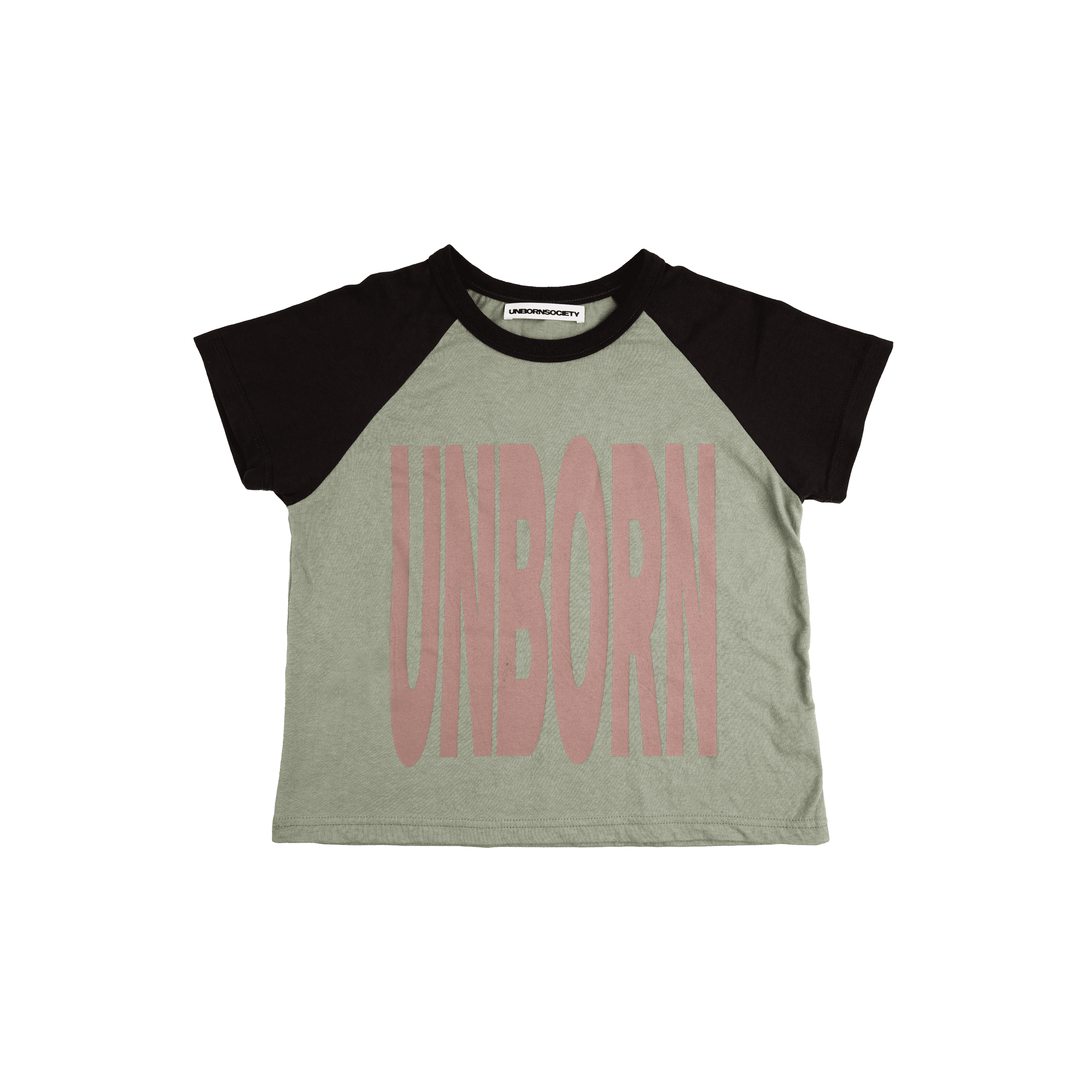 UNBORN LOGO RAGLAN BABY TEE (Green/Brown)