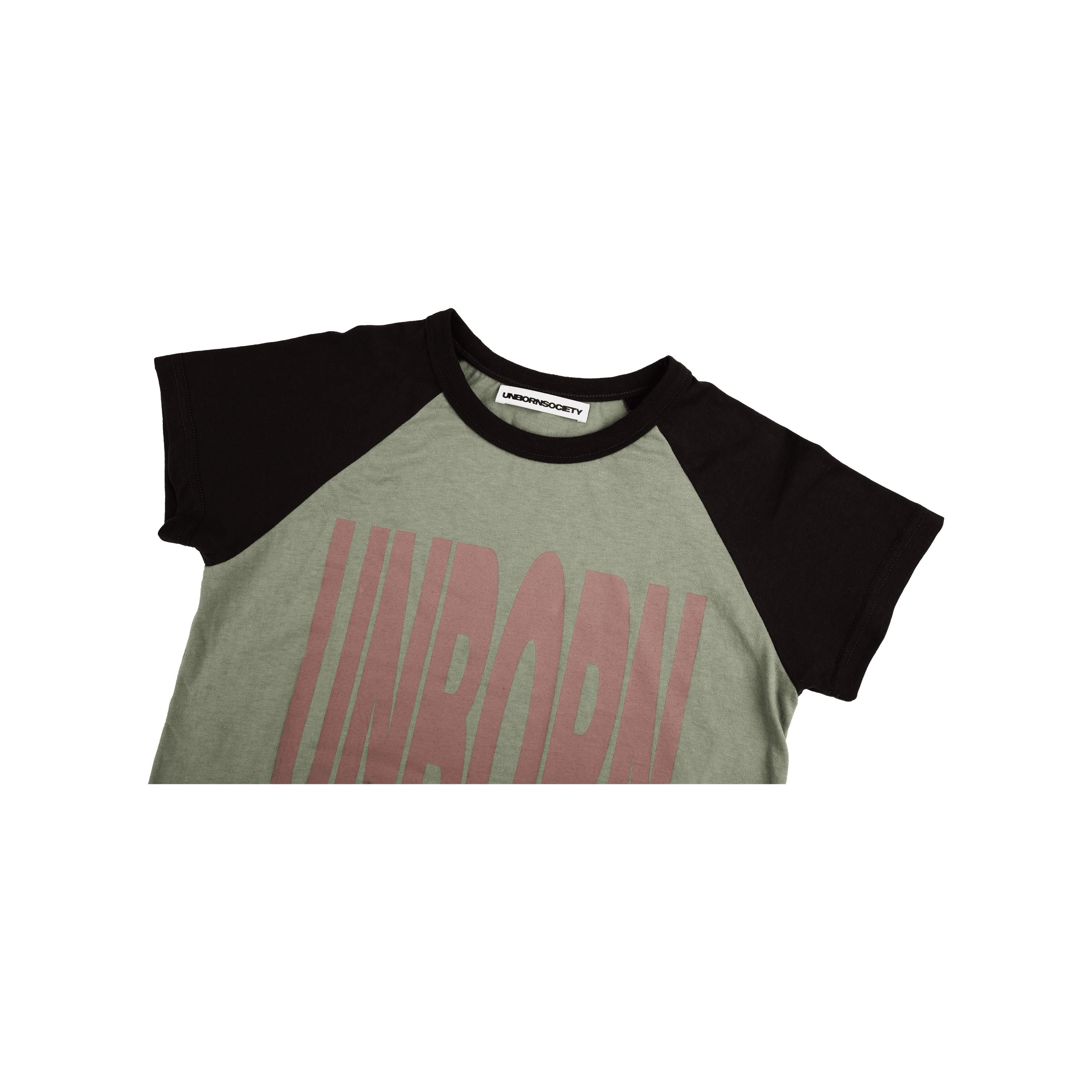 UNBORN LOGO RAGLAN BABY TEE (Green/Brown)