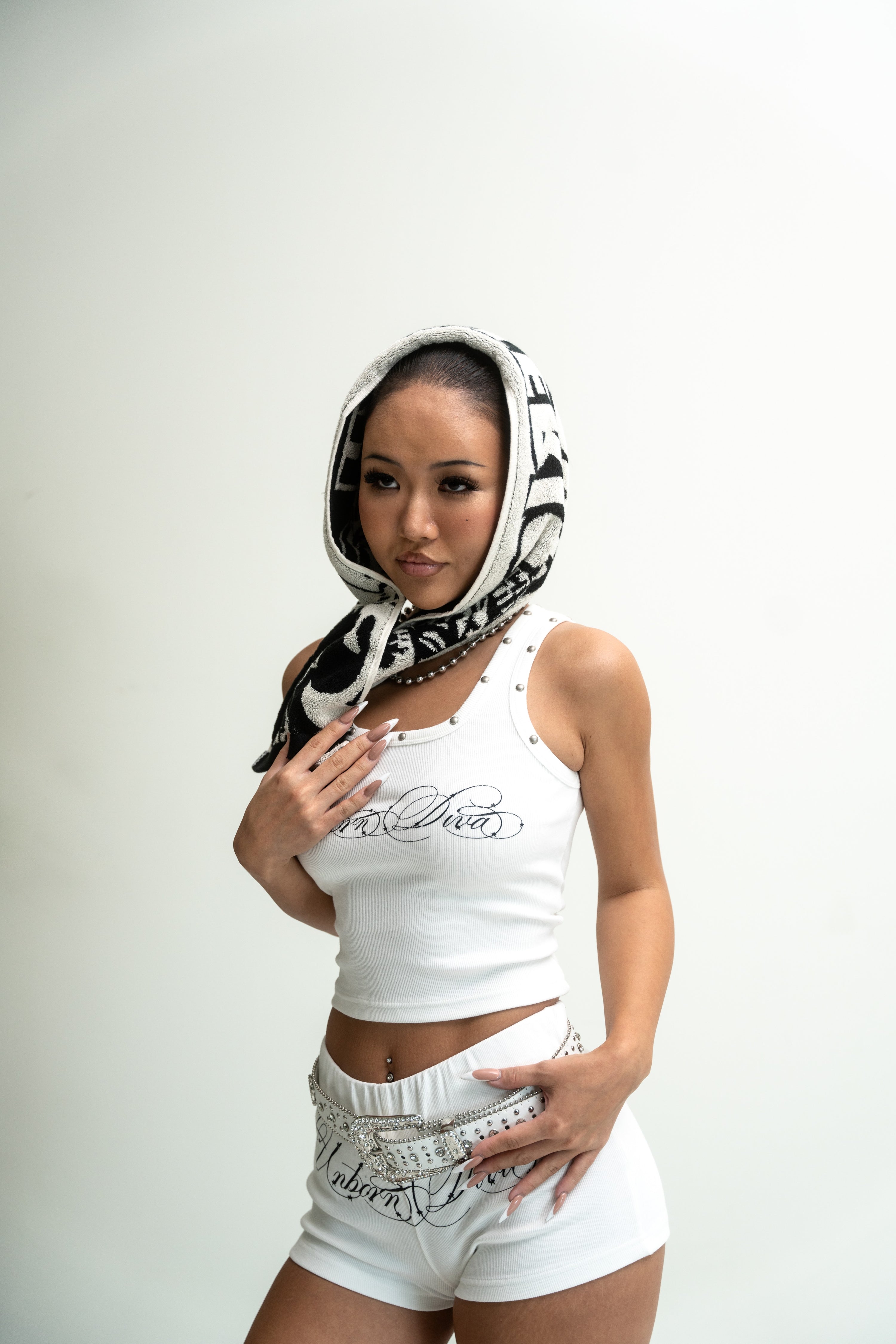 UNBORN DIVA BABY SHORTS (White)