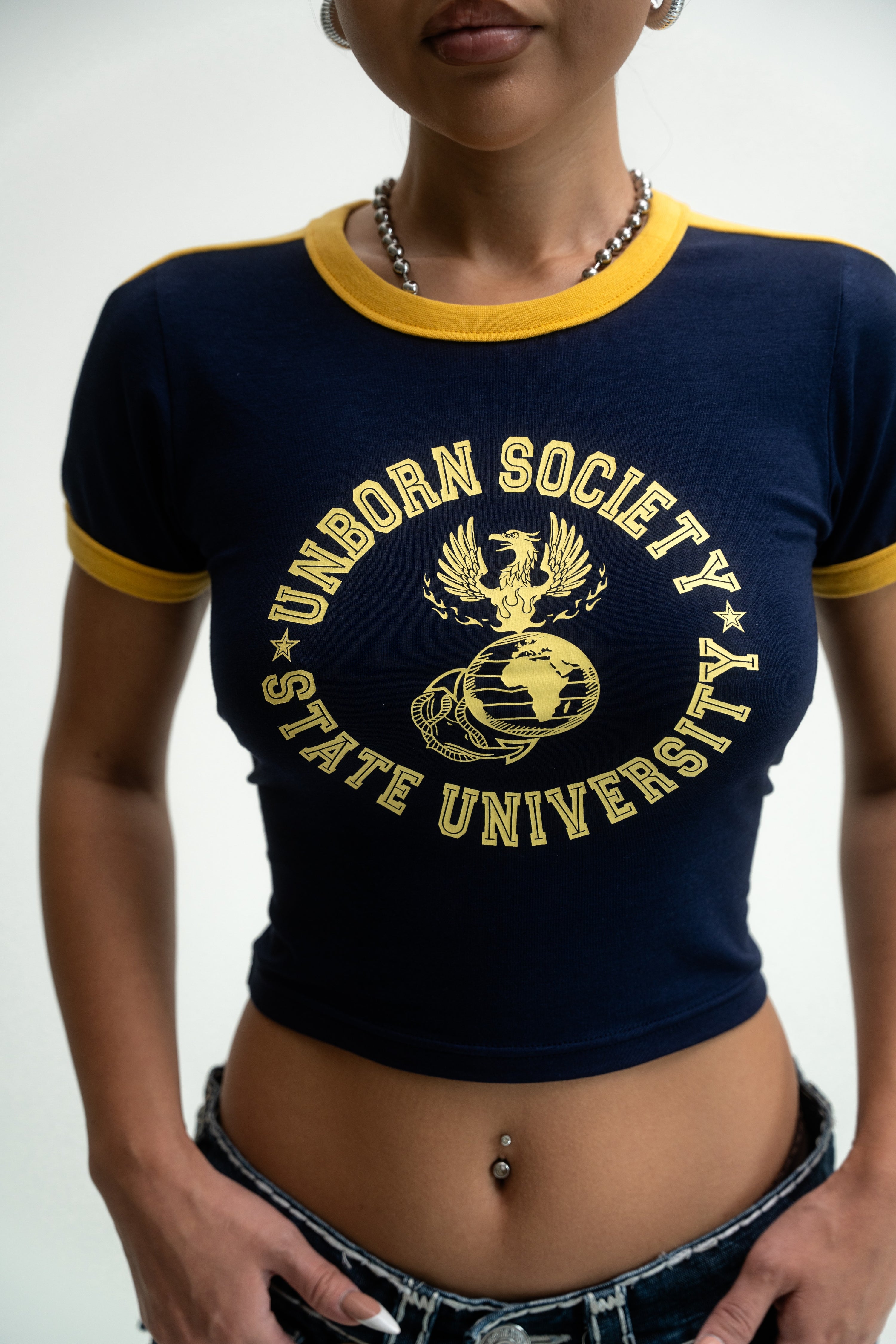 UNBORN SOCIETY STATE UNIVERSITY RINGER TEE