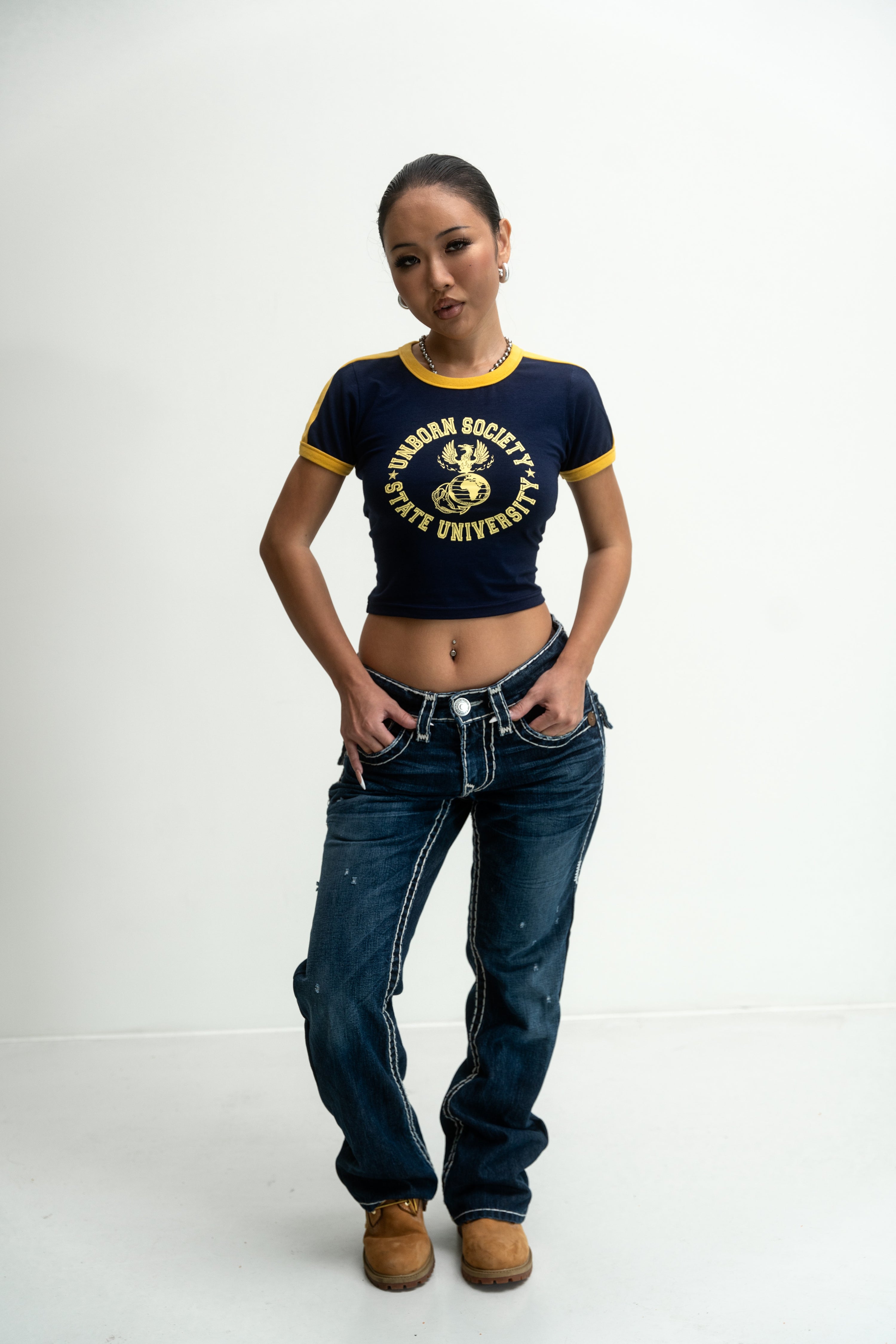 UNBORN SOCIETY STATE UNIVERSITY RINGER TEE