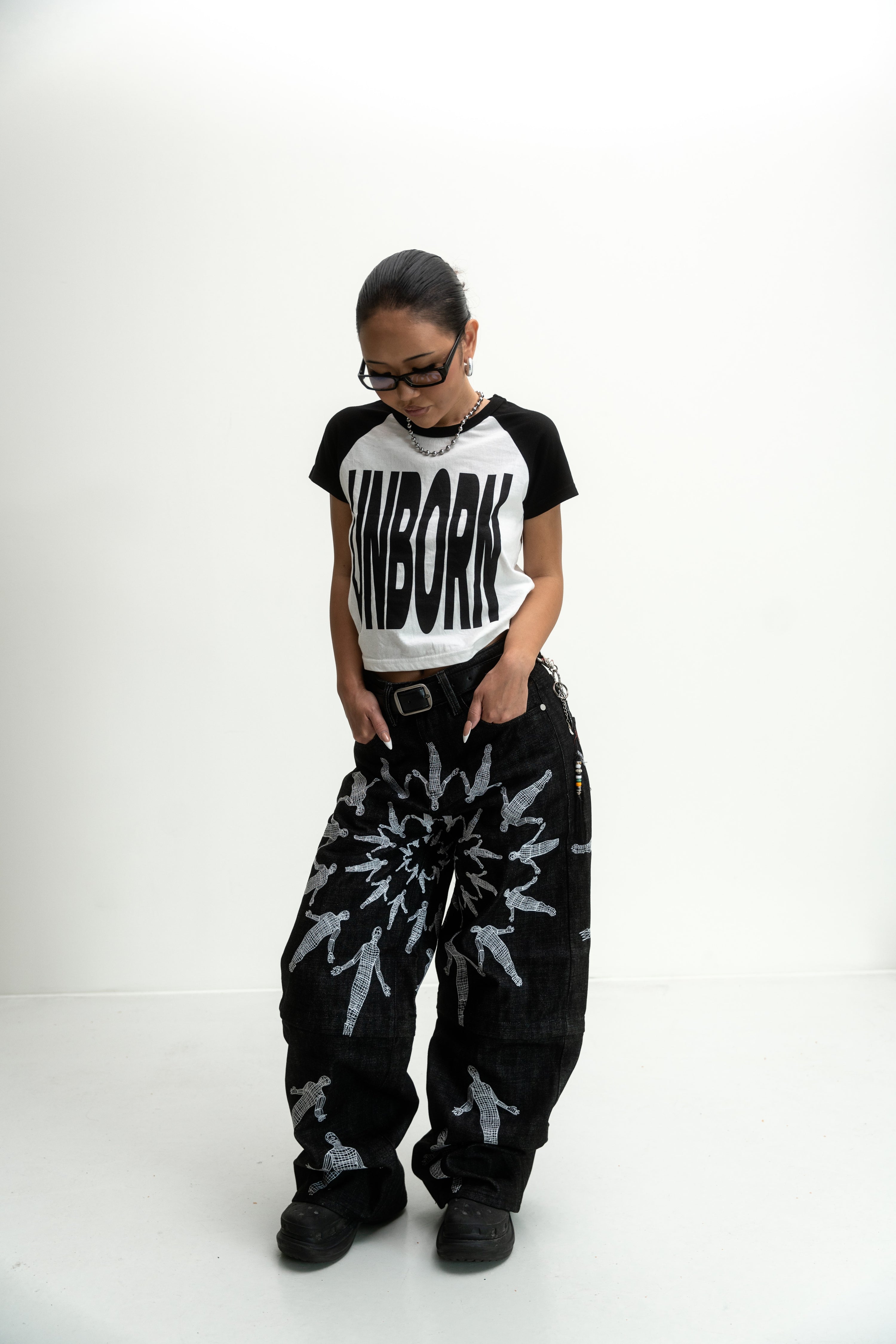 UNBORN LOGO RAGLAN BABY TEE (Black/White)