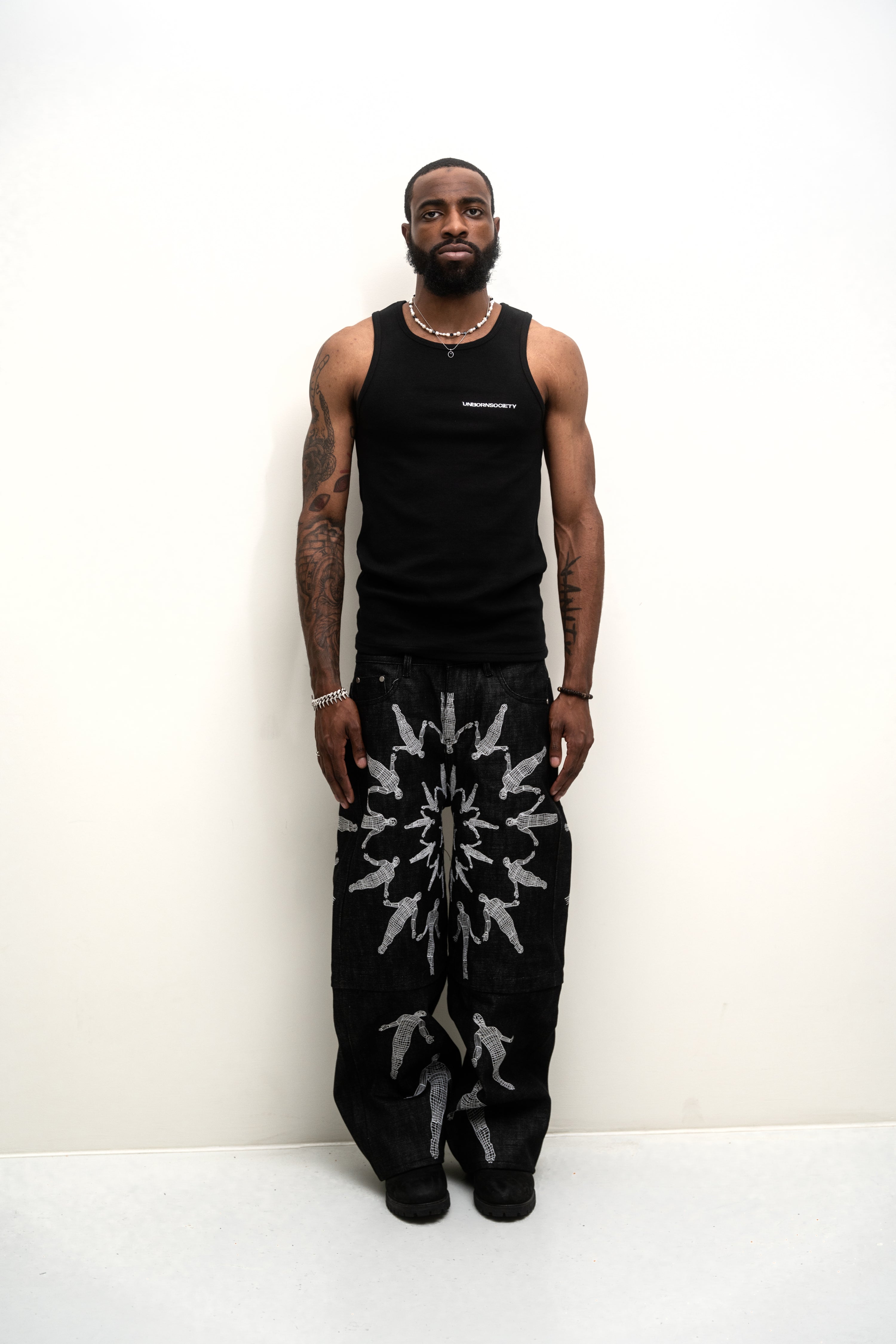 UNBORNSOCIETY LOGO TANK-TOP (Black)