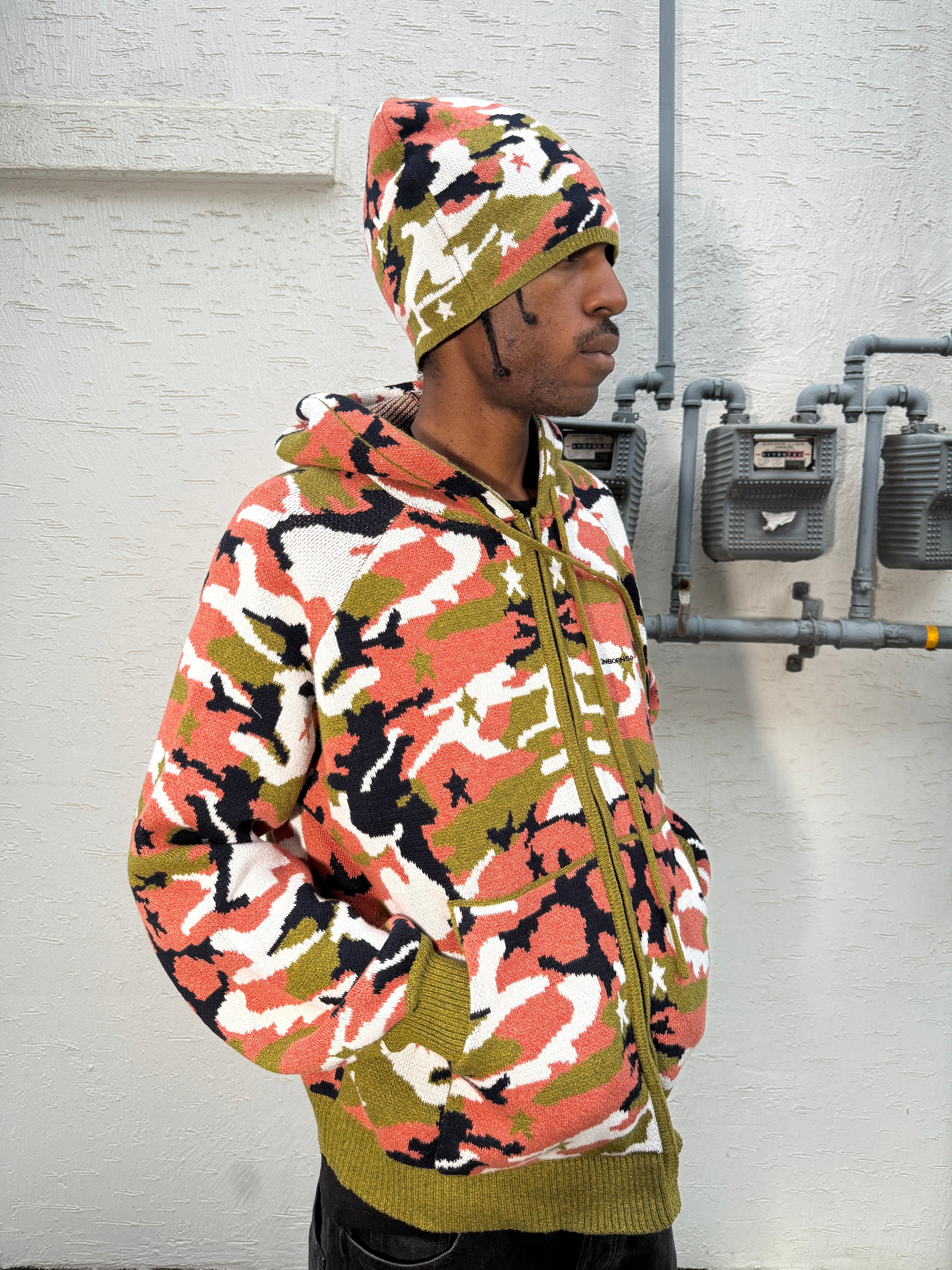 (8) UNBORN SOCIETY SIGNATURE KNIT HOODIE (DESERT CAMO)