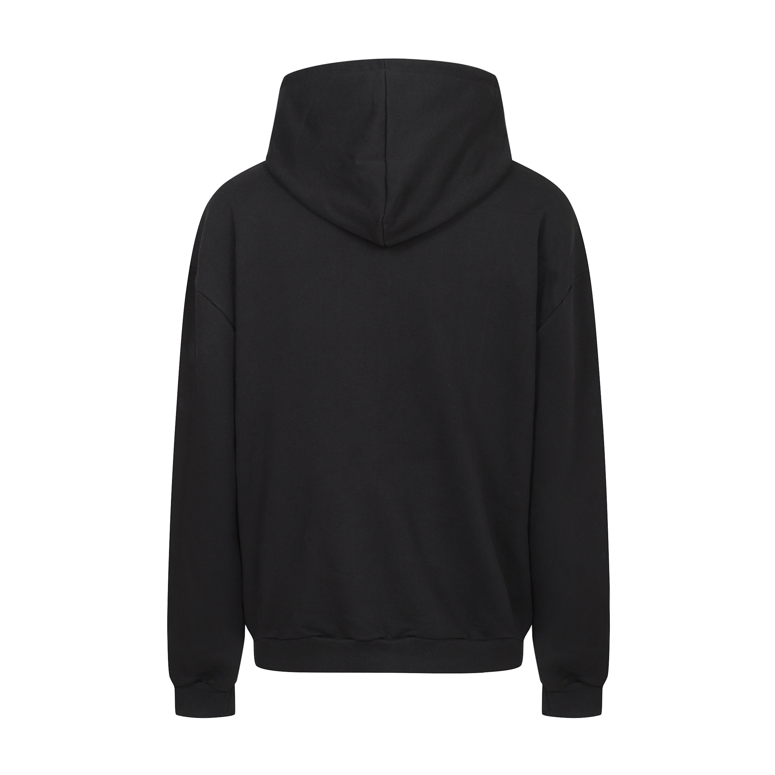 14. "UNBORNSOCIETY" EMBROIDERY LOGO HOODIE (Black)