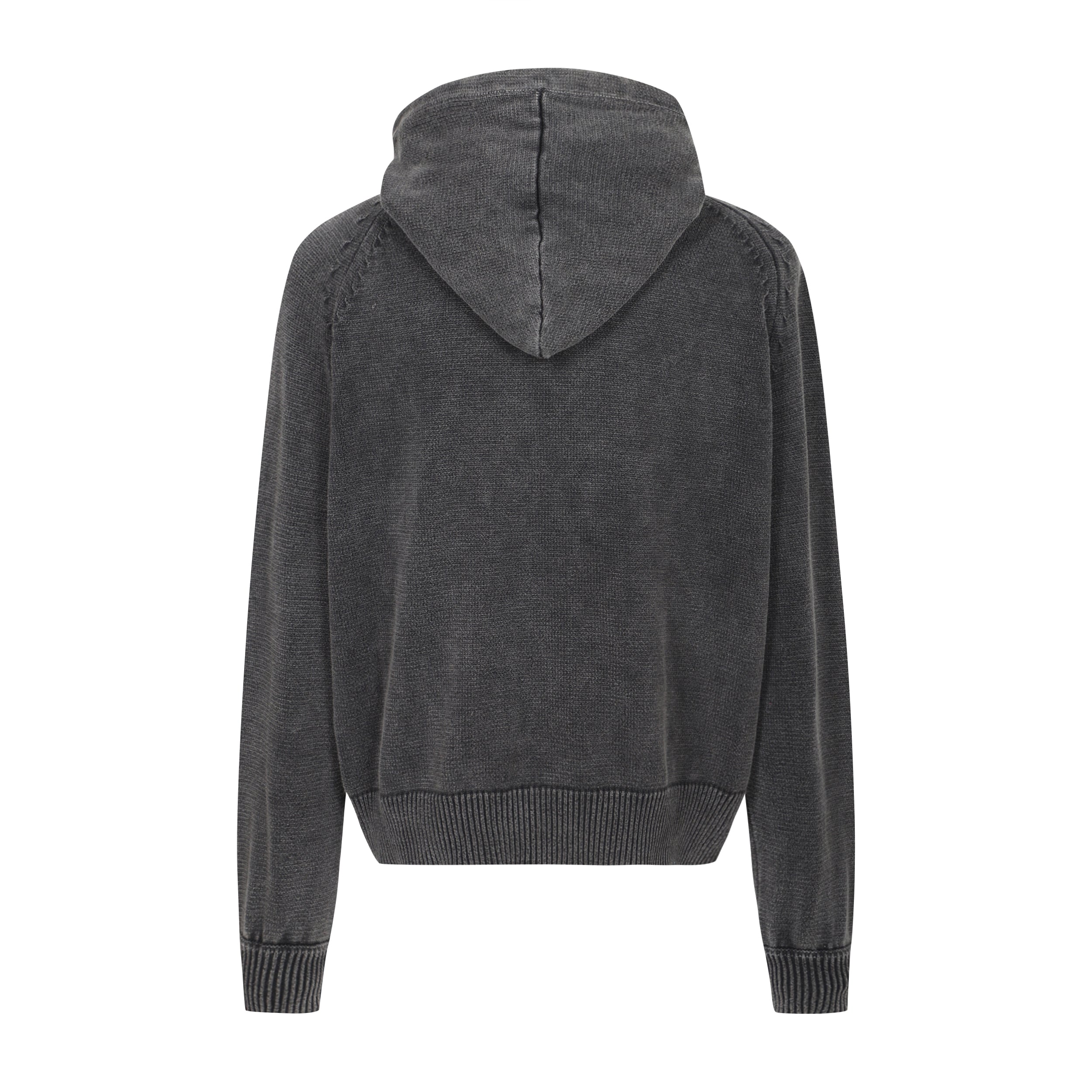 11. UNBORN SOCIETY STONEWASH KNITTED HOODIE (Ash Grey)
