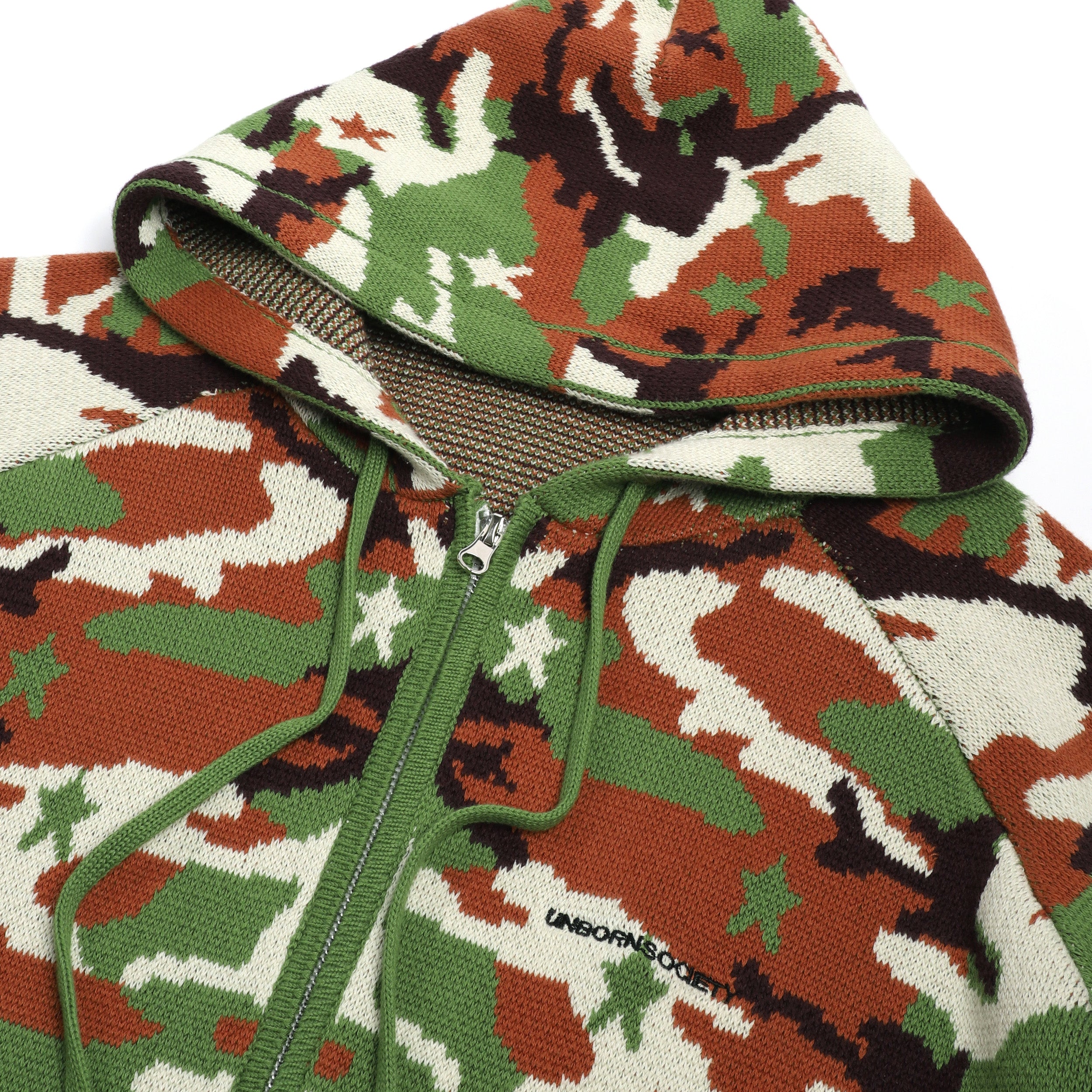 10. UNBORN SOCIETY SIGNATURE KNIT HOODIE (ARMY CAMO)