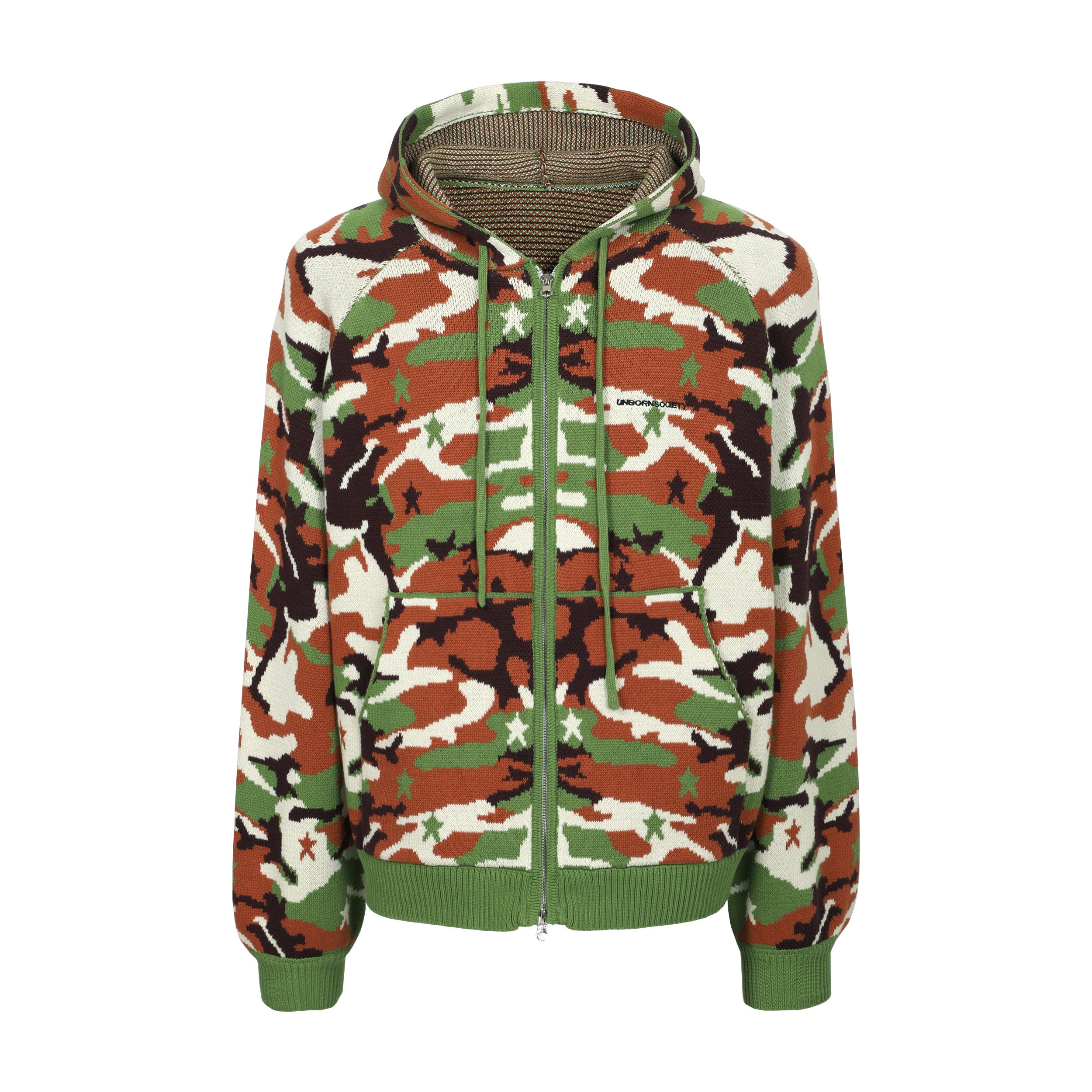 10. UNBORN SOCIETY SIGNATURE KNIT HOODIE (ARMY CAMO)