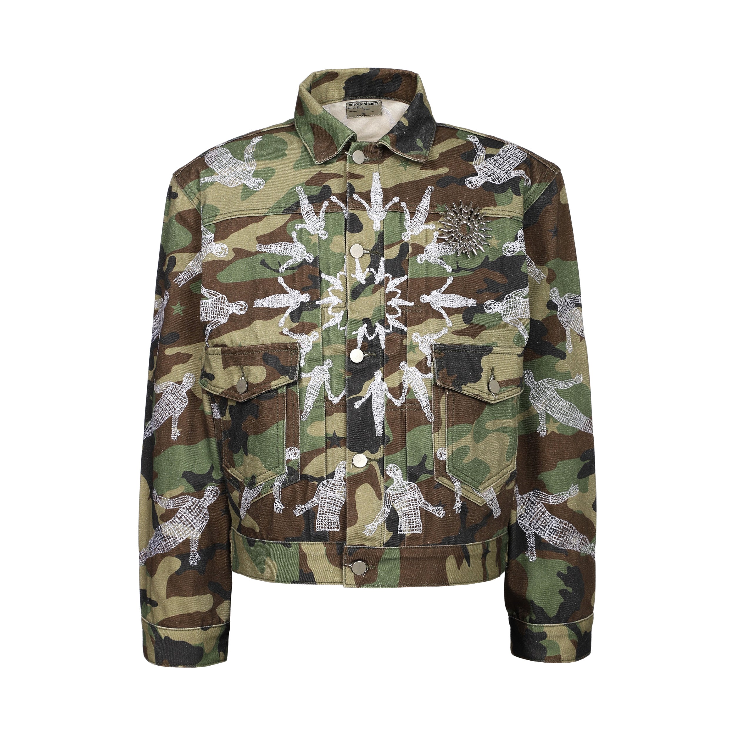 (1) CYCLE INTERMINABLE 14 oz. JAPANESE RAW DENIM JACKET (CAMO)