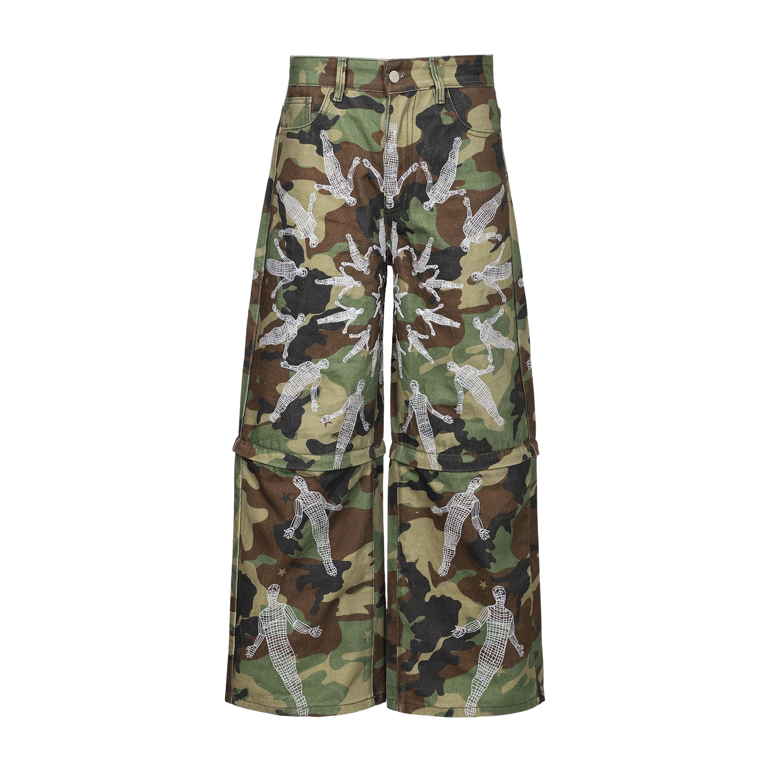 (2) CYCLE INTERMINABLE 14 oz. JAPANESE RAW DENIM PANTS/JORTS (CAMO)