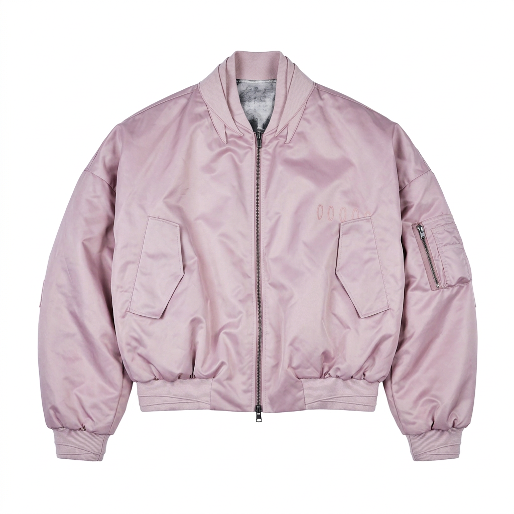 ‘U.N.B.S.C.’ Bomber Jacket (Salmon Pink)