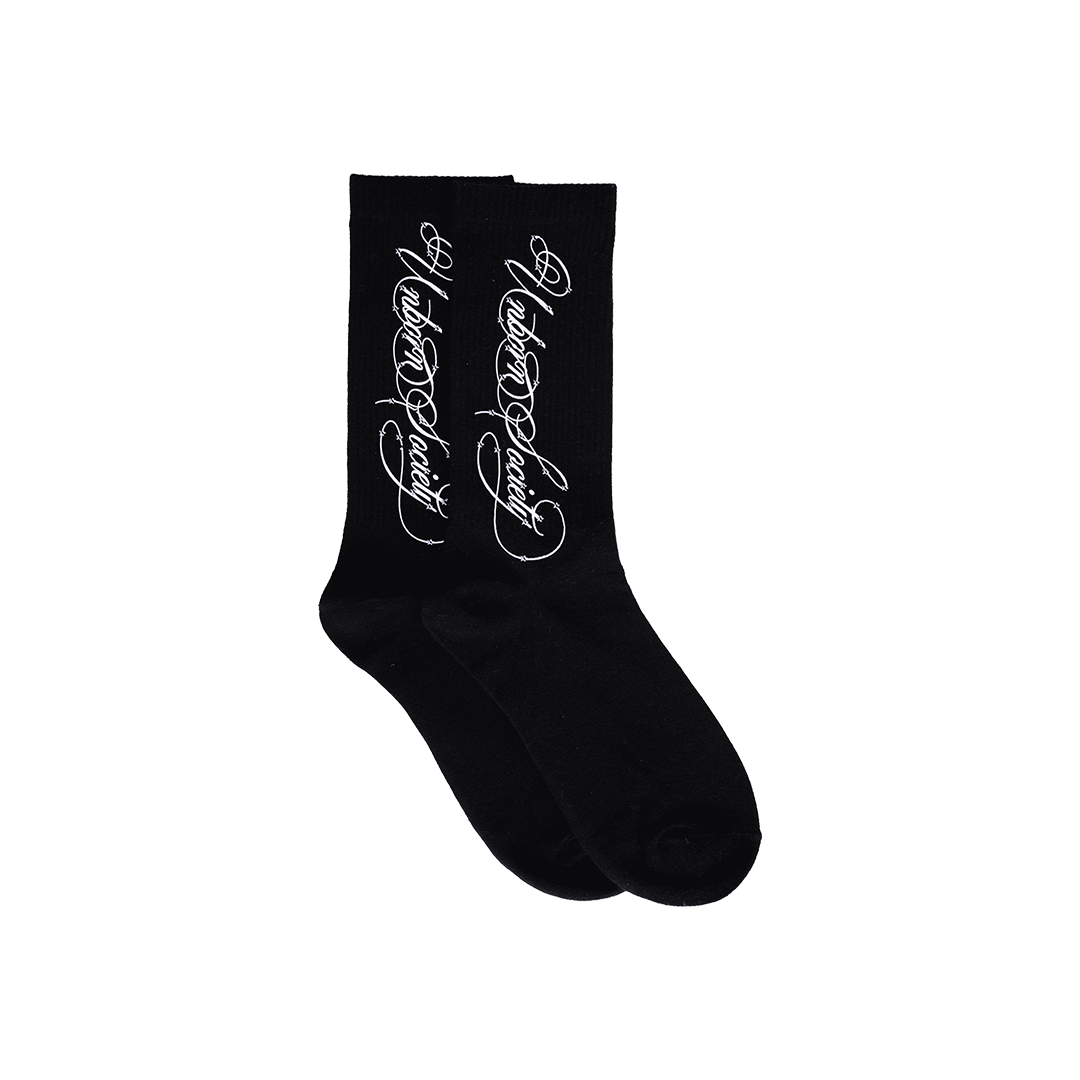 2-PACK UNBORN SOCIETY FANCY SOCKS (White/Black)
