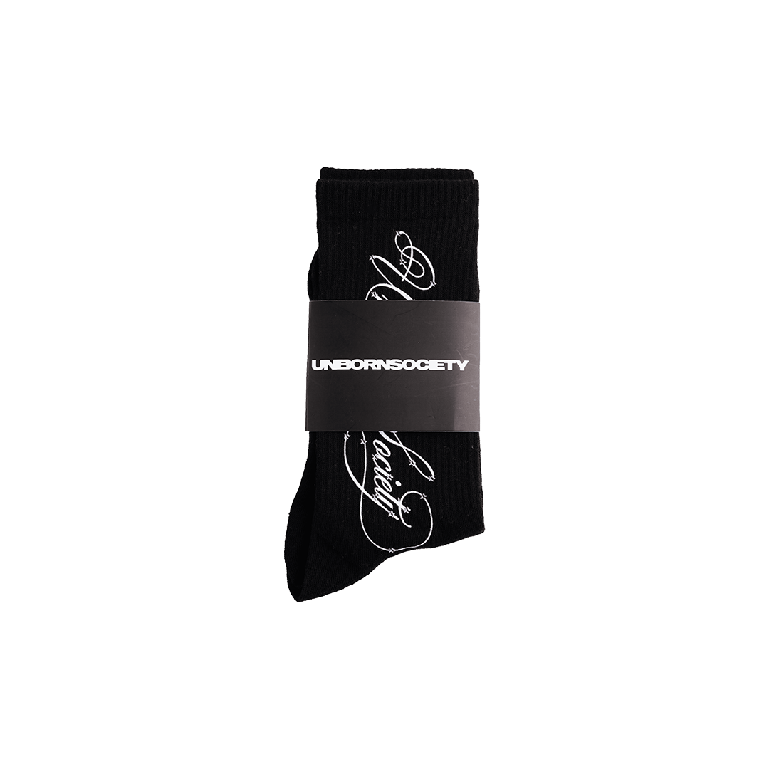2-PACK UNBORN SOCIETY FANCY SOCKS (White/Black)