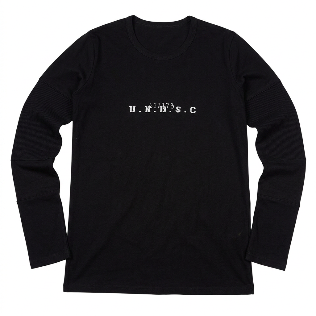 ‘U.N.B.S.C.’ Deconstructed Long Sleeve T-Shirt (Black)