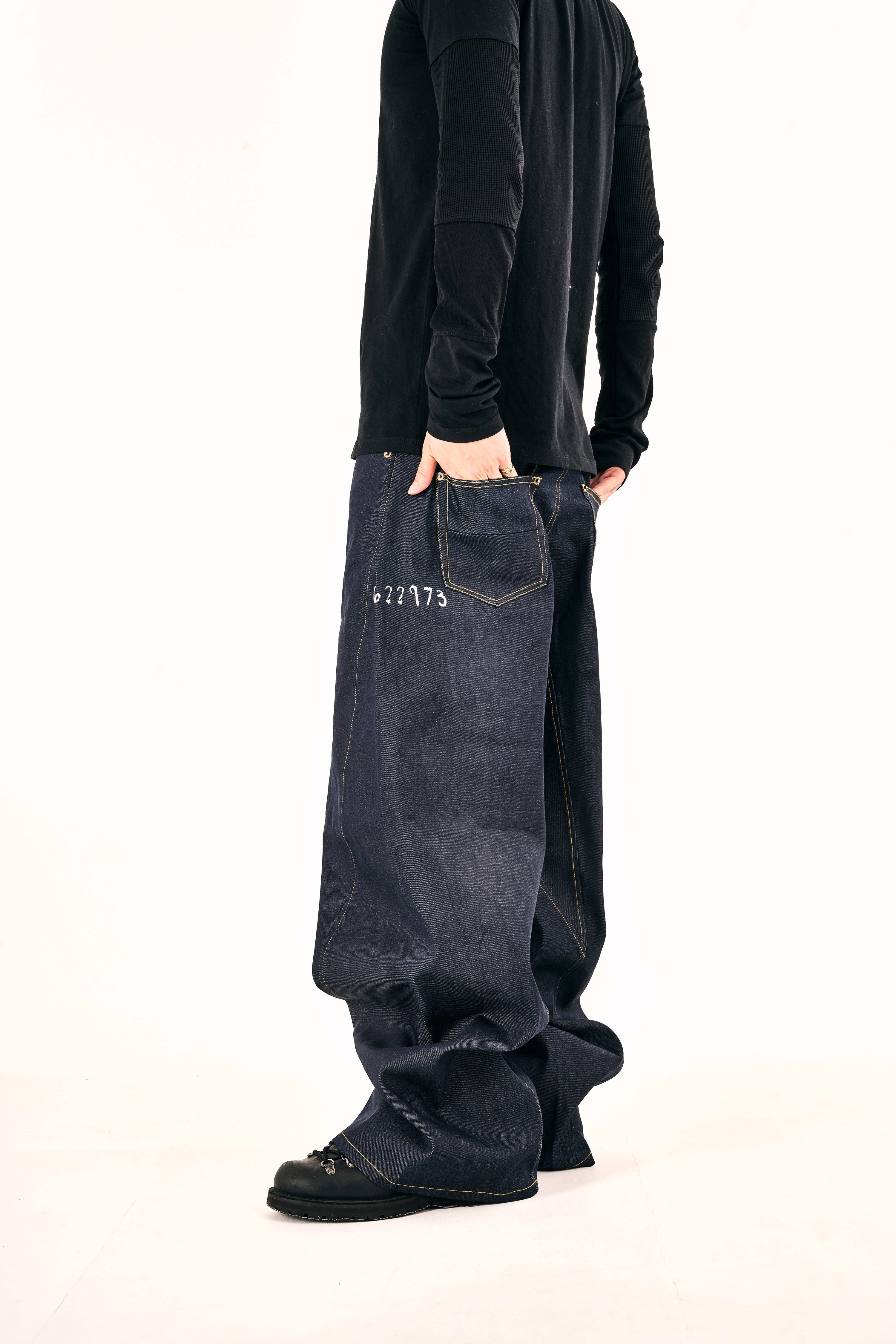 ‘622973’ Raw Denim Cotton Pants