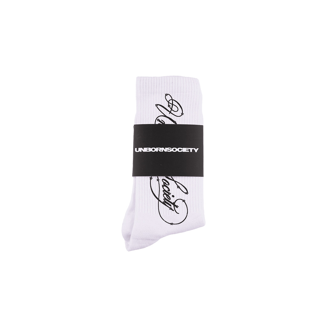2-PACK UNBORN SOCIETY FANCY SOCKS (White/Black)